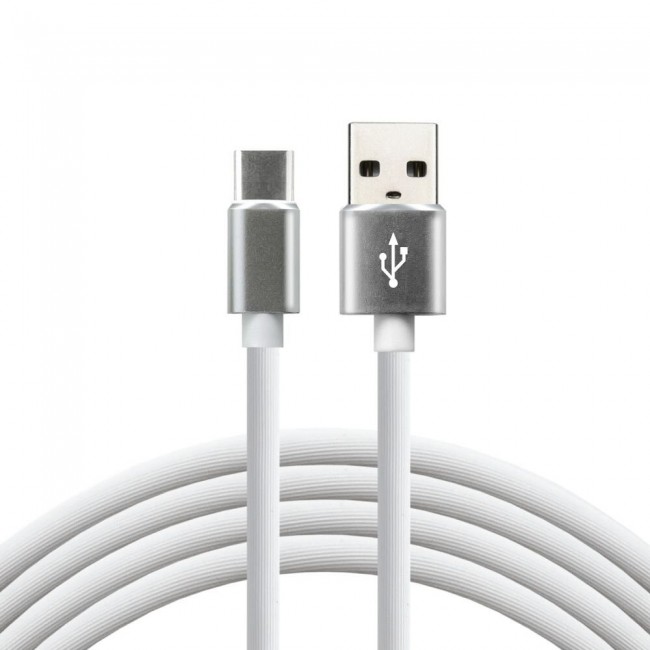 everActive cable USB-C 1m - White, silicone, quick charge, 3A - CBS-1CW