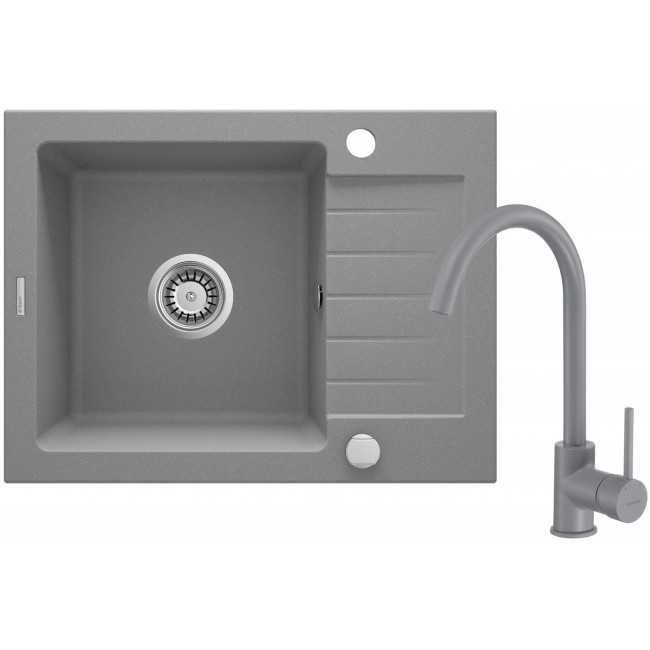 Granite sink with 1-bowl faucet with drainer Granite sink with 1-bowl faucet with drainer