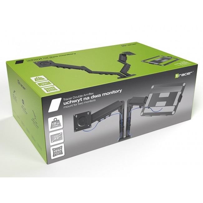 Tracer Double Armflex Monitor Mount, Black Tracer Double Armflex Monitor Mount, Black