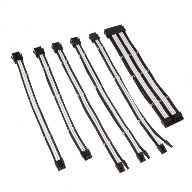 Kolink Core Adept Braided Cable Extension Kit - Black/White Kolink Core Adept Braided Cable Extension Kit - Black/White