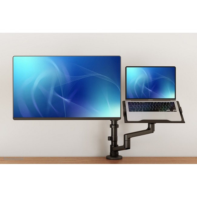 Neomounts DS20-425BL2 Monitor arm with laptop holder 17-27