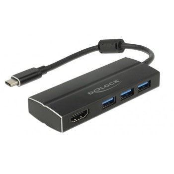 DeLOCK 63931 laptop dock/port replicator USB 3.2 Gen 1 (3.1 Gen 1) Type-C Black