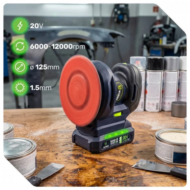 W04301 WUBER 125mm cordless orbital sander