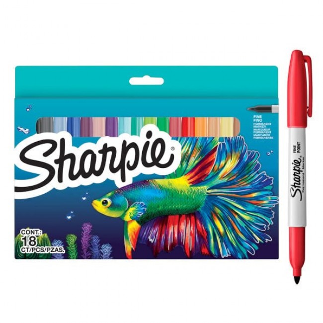 Sharpie Permanent Markers Fish Set 18 pieces Sharpie Permanent Markers Fish Set 18 pieces