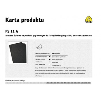 Sandpaper water resistant P 800 PS11A, 50 pieces