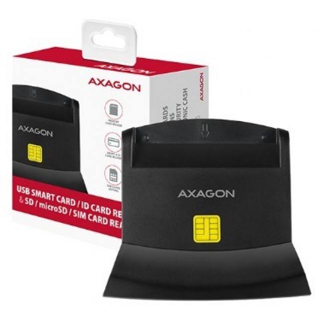 Axagon CRE-SM2 smart card reader Indoor USB USB 2.0 Black Axagon CRE-SM2 smart card reader Indoor USB USB 2.0 Black