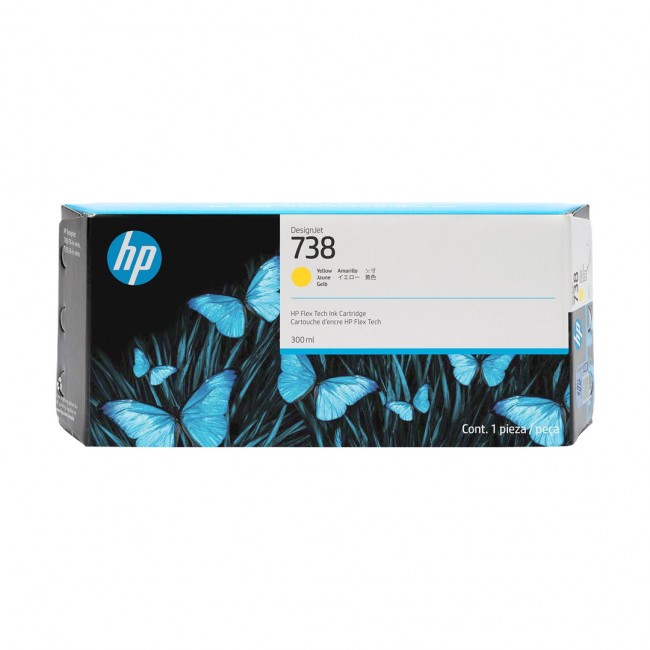 HP 738 300-ml Yellow DesignJet Ink Cartridge HP 738 300-ml Yellow DesignJet Ink Cartridge