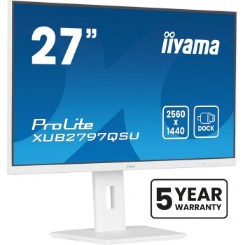 iiyama ProLite 27 QHD IPS technology panel with USB hub and 100Hz refresh rate and 150mm height adjustable stand
