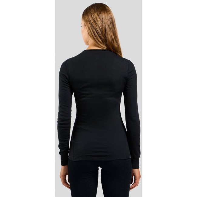 Odlo BL TOP crew neck l/s ACTIVE WARM ECO women's T-shirt, size S, black Odlo BL TOP crew neck l/s ACTIVE WARM ECO women's T-shirt, size S, black