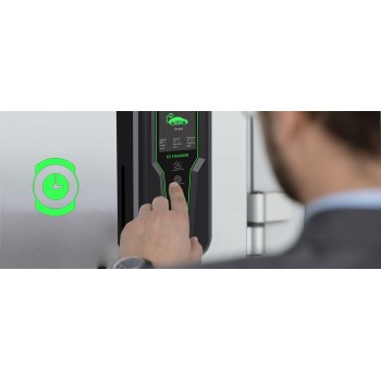 Qoltec 52465 Mobile charger for EV 2-in-1 Type2 with regulation | 3.5kW | 230V | LCD | Portable | Wallbox | 5m