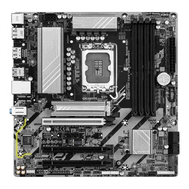 GIGABYTE B860M DS3H Motherboard - Intel Core Ultra Series CPUs, 5+1+2+1 Phases VRM, up to 9066MHz DDR5, 1xPCIe 5.0 + 1xPCIe 4.0 M.2, 2.5GbE LAN, USB 3.2 Gen 2