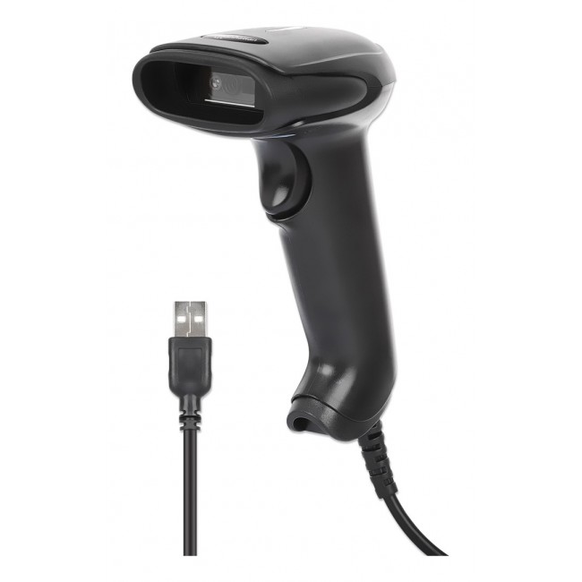 Manhattan Contact CCD Handheld Barcode Scanner, USB, 60mm Scan Width, Cable 152cm, Max Ambient Light 5,000 lux (sunlight), Black, Three Year Warranty