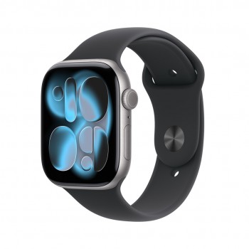 Apple Watch Series 11 GPS 46mm Space Grey Aluminium Case with Black Sport Band - S/M