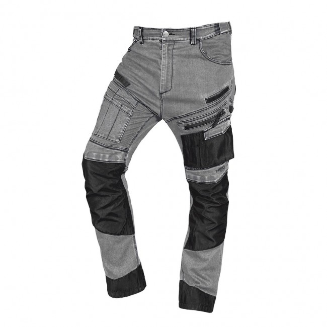 Spodnie robocze DENIM, wzmocnienia Oxford, szare, rozmiar XXL