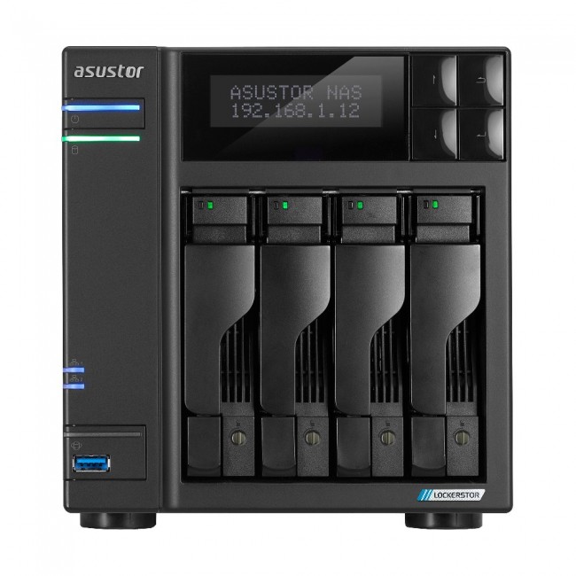 Asustor LOCKERSTOR 4 Gen2+ NAS Desktop Intel Celeron N5105 4 GB DDR4 ADM Black Asustor LOCKERSTOR 4 Gen2+ NAS Desktop Intel Celeron N5105 4 GB DDR4 ADM Black