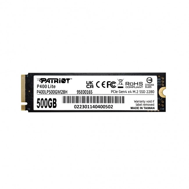 Patriot Memory P400 Lite 500 GB M.2 PCI Express 4.0 NVMe Patriot Memory P400 Lite 500 GB M.2 PCI Express 4.0 NVMe