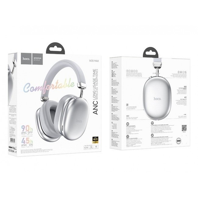 Hoco W35 Max Auspicious Headset ANC In-Ear Wireless Bluetooth Silver