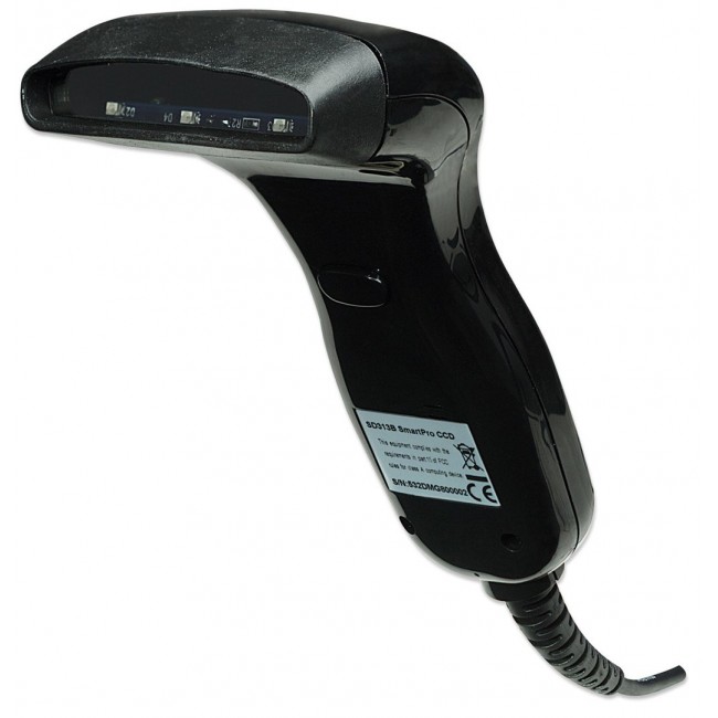 Manhattan Contact CCD Handheld Barcode Scanner, USB, 80mm Scan Width, Cable 152cm, Max Ambient Light: 3,000 lux (sunlight), Black, Three Year Warranty Manhattan Contact CCD Handheld Barcode Scanner, USB, 80mm Scan Width, Cable 152cm, Max Ambient Light: 3,000 lux (sunlight), Black, Three Year Warranty