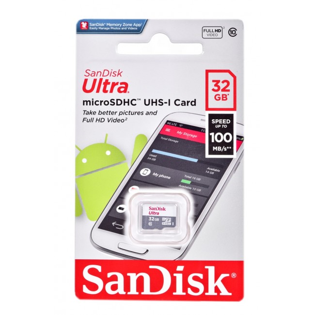 Sandisk Ultra microSDHC memory card 32 GB Class 10 Sandisk Ultra microSDHC memory card 32 GB Class 10