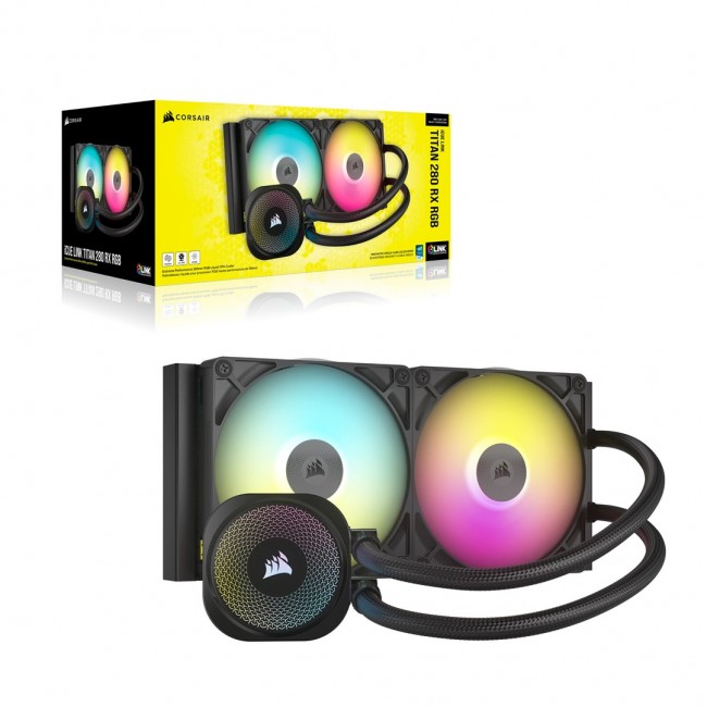 Corsair iCUE LINK TITAN RX RGB Processor All-in-one liquid cooler 14 cm Black 1 pc(s) Corsair iCUE LINK TITAN RX RGB Processor All-in-one liquid cooler 14 cm Black 1 pc(s)