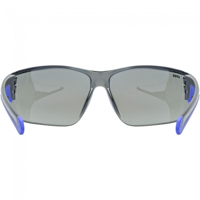 UVEX Equate cycling glasses, black/blue matt/mirror blue