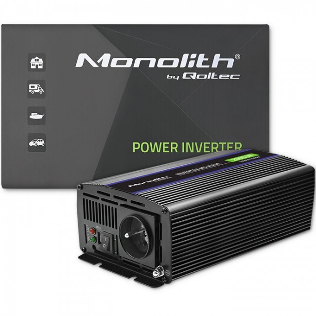 Qoltec Monolith 2000 MS Wave Voltage Converter | 12V to 230V | 1000/2000W | USB Qoltec Monolith 2000 MS Wave Voltage Converter | 12V to 230V | 1000/2000W | USB