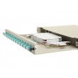 Equip 12-Port Fiber Optic Splice Box, LC Duplex, OM3, 1U, Equipped, Grey