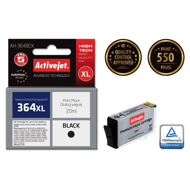 Activejet AH-364BCX Ink (replacement for HP 364XL CN684EE Premium 20 ml black) Activejet AH-364BCX Ink (replacement for HP 364XL CN684EE Premium 20 ml black)