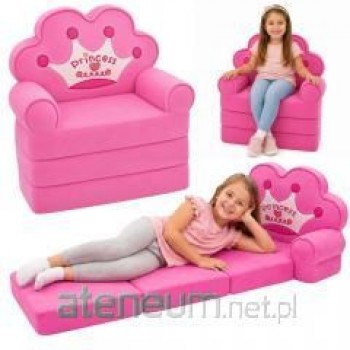 Rozk adany Fotel Sofa Le anka z Koroną 2W1 Dla Dzieci Miękki R owy