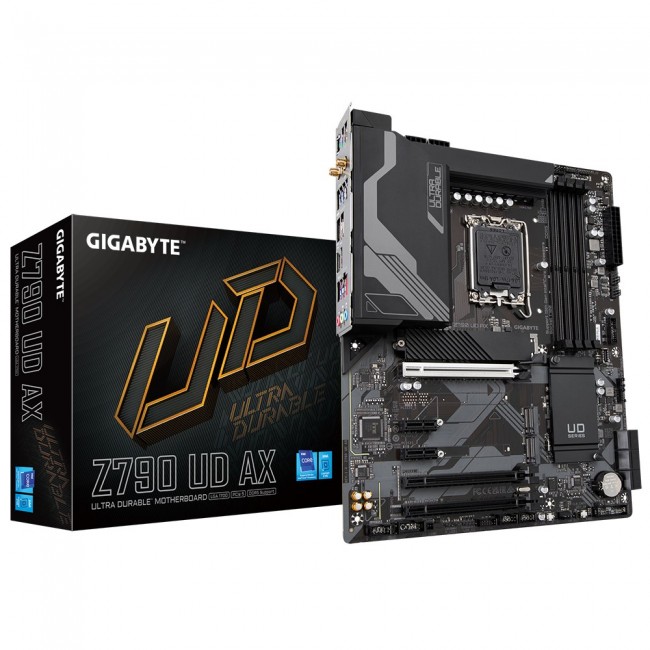 Gigabyte Z790 UD AX Motherboard - Supports Intel Core 14th CPUs, 16*+1+ Phases Digital VRM, up to 7600MHz DDR5 (OC), 3xPCIe 4.0 M.2, Wi-Fi 6E, 2.5GbE LAN, USB 3.2 Gen 2x2