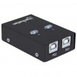Manhattan USB-A Automatic Sharing Switch, 2x USB-B Ports, 480 Mbps (USB 2.0), Dual Control (Auto-Sensing or Manual), USB powered (no external power supply required), inc 1x 1.5m USB-A to USB-B cable