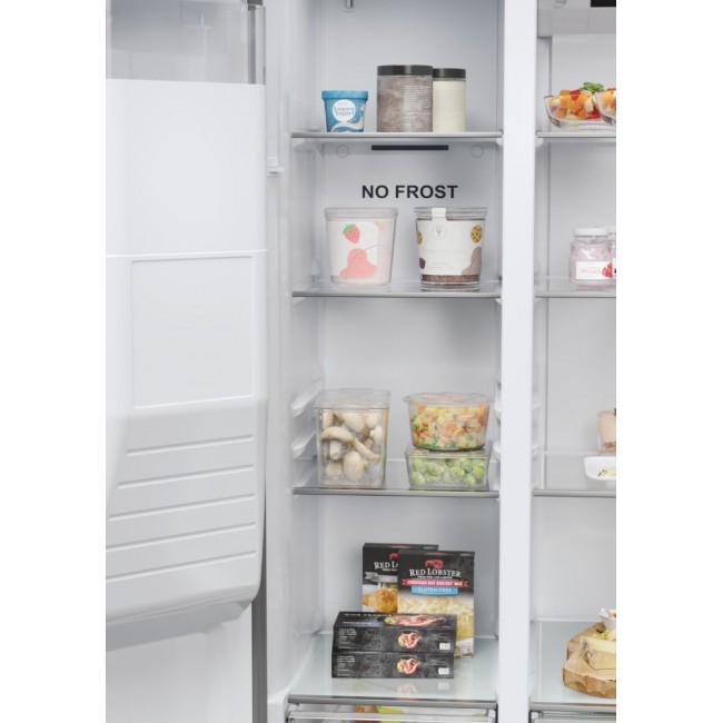 Haier SBS 90 Serie 5 HSR5918DIMP Free-standing double-sided fridge-freezer combination 511 l D Platinum, stainless steel Haier SBS 90 Serie 5 HSR5918DIMP Free-standing double-sided fridge-freezer combination 511 l D Platinum, stainless steel