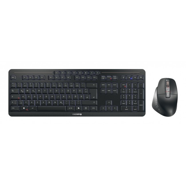 CHERRY Stream desktop ultimate keyboard Mouse included Home/Office USB + RF Wireless + Bluetooth QWERTZ German Black