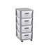 Curver Chariot roulettes Infinity - 4 tiroirs DE 10 l - roulettes - Table d'appoint - Blanc