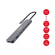 Equip USB-C 6 in 1 Multifunctional Adapter, HDMI 4K/30Hz, USB-C x 4 , USB-A x 1, 5Gbps, 100W USB PD