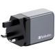 Verbatim GNC-65 GaN Charger 65W with 2 x USB-C PD 65W / 1 x USB-A QC 3.0 (EU/UK/US)