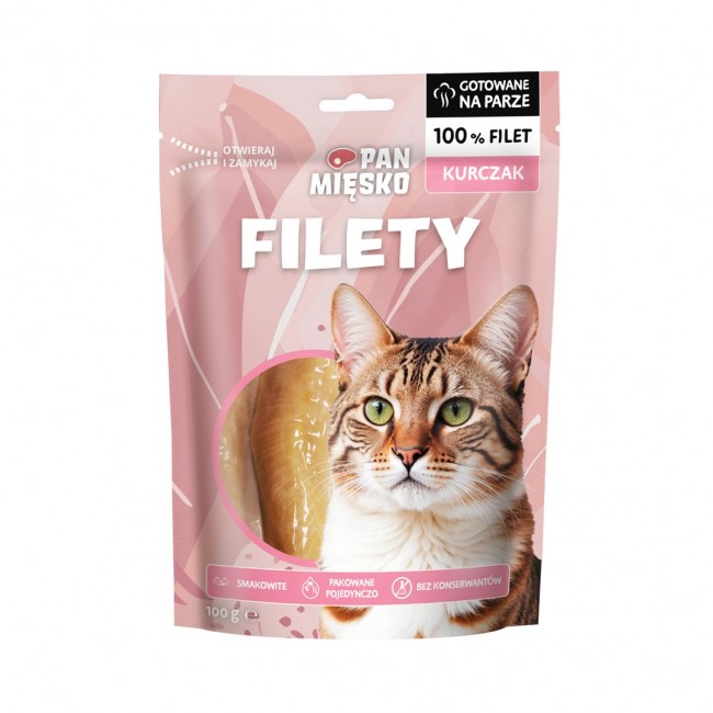 PAN MIĘSKO Chicken fillets - cat treats - 100g PAN MIĘSKO Chicken fillets - cat treats - 100g