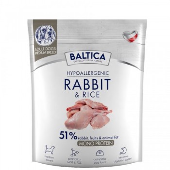 BALTICA Nutraceutic Hypoallergenic M Rabbit with rice - dry dog food - 1kg