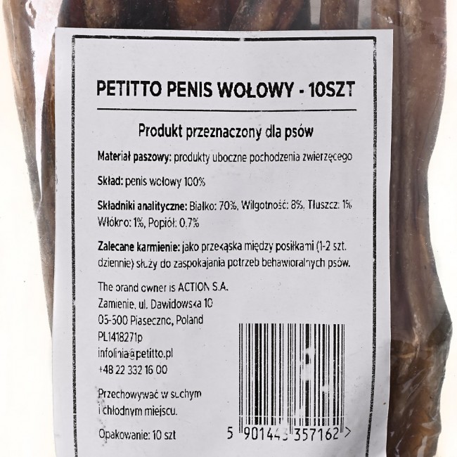 PETITTO Beef pizzle - dog treat - 10