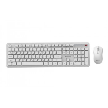Gembird KBS-WPS-01 Slim Pro Business wireless desktop set, white, RU layout