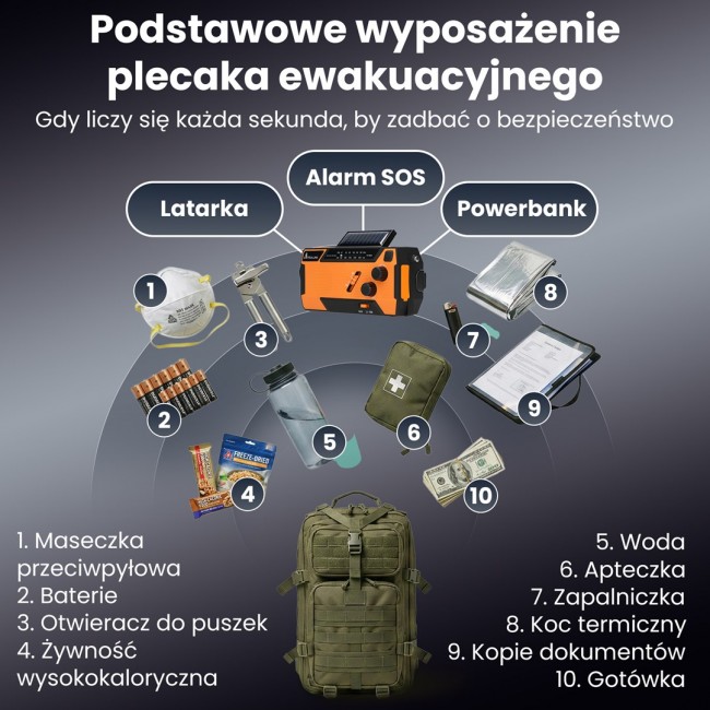 Extralink RADIO AWARYJNE SOLARNE Z KORBKA DYNAMO POWERBANK 4000MAH Z LATARKA SOS SR-4000 Portable Analog Black, Orange