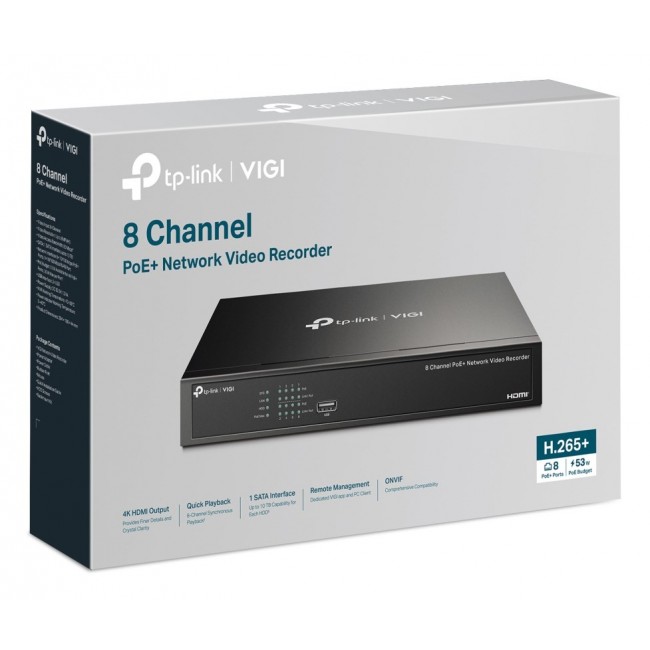 TP-LINK VIGI NVR1008H-8P 8-Channel PoE+ NVR