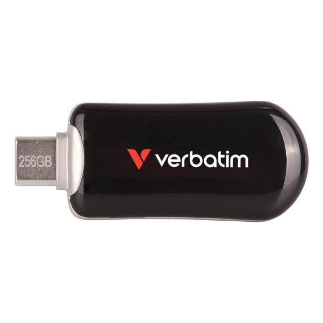 Verbatim Plectra USB-C Flash Drive Black 256GB Verbatim Plectra USB-C Flash Drive Black 256GB
