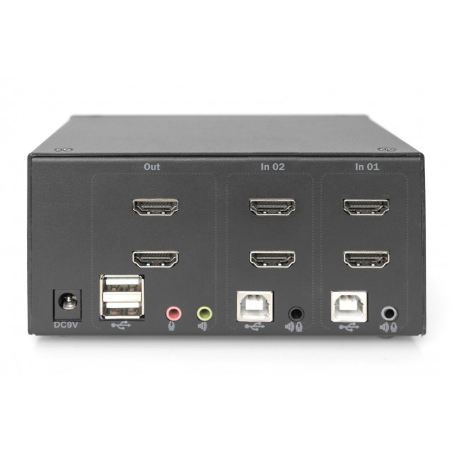 Digitus KVM Switch, 2 Port, Dual Display, 4K, HDMI Digitus KVM Switch, 2 Port, Dual Display, 4K, HDMI