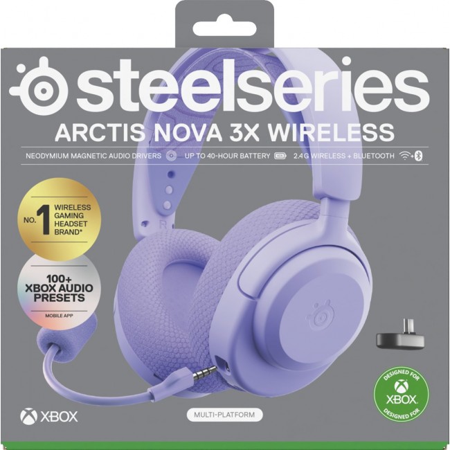Steelseries Arctis Nova 3X Headset Wireless Head-band Music/Everyday Bluetooth Lavender Steelseries Arctis Nova 3X Headset Wireless Head-band Music/Everyday Bluetooth Lavender