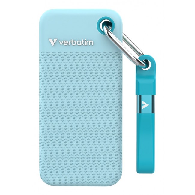 Verbatim Pocket SSD USB 3.2 Gen 2 2TB Polar Blue incl. two rubber sleeves