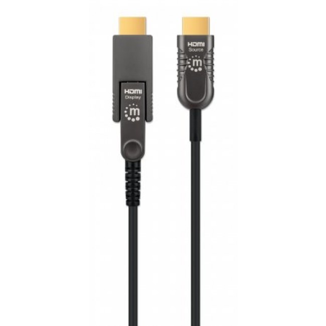 Manhattan HDMI to Micro HDMI Plenum-Rated Cable, 4K@60Hz (Premium High Speed), 20m, Active, Detachable HDMI Male (Type A), Male to Male, Black, Gold Plated Contacts, Lifetime Warranty Manhattan HDMI to Micro HDMI Plenum-Rated Cable, 4K@60Hz (Premium High Speed), 20m, Active, Detachable HDMI Male (Type A), Male to Male, Black, Gold Plated Contacts, Lifetime Warranty
