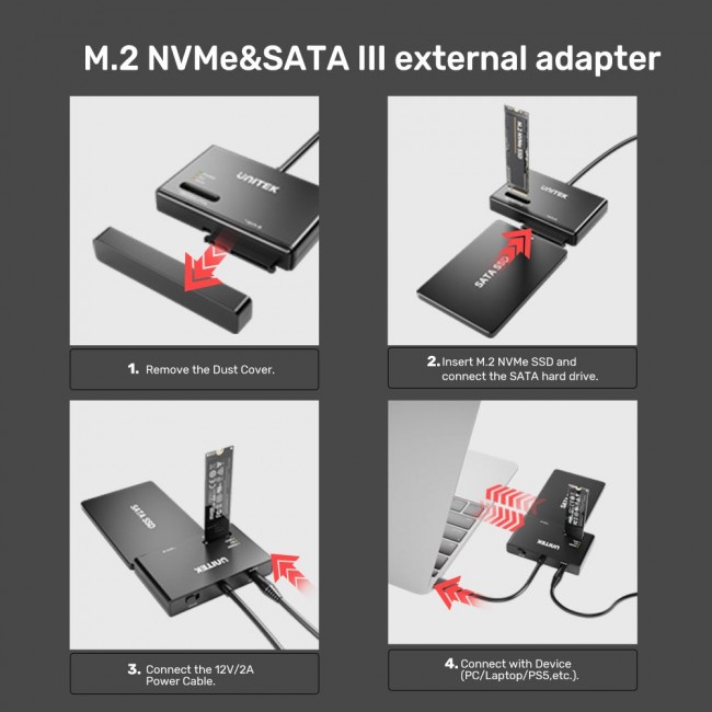 Unitek USB-C Bridge for SATA and M.2 MVMe drives Unitek USB-C Bridge for SATA and M.2 MVMe drives