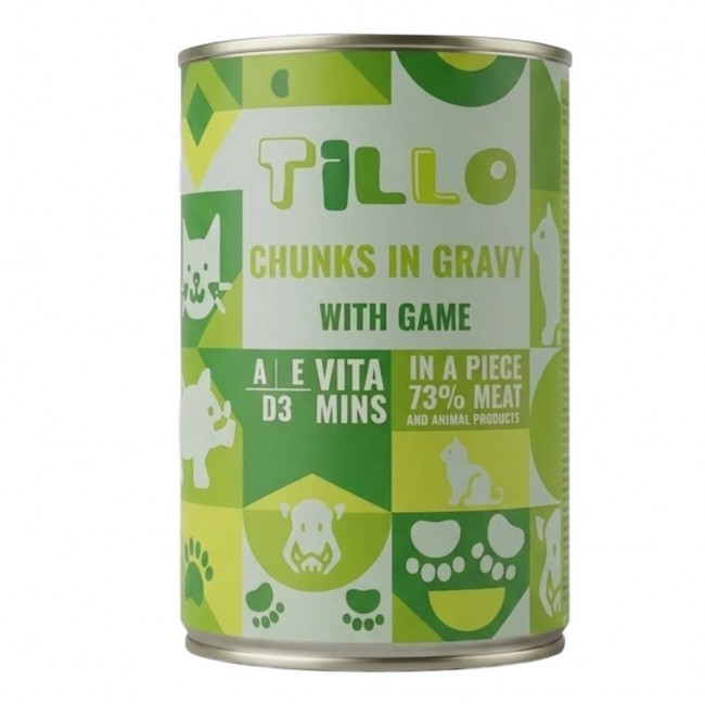 TILLO Chunks in gravy Game - wet cat food - 415g TILLO Chunks in gravy Game - wet cat food - 415g