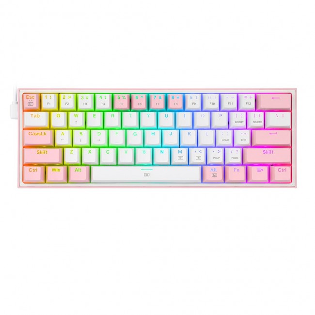 REDRAGON K617-RGB Fizz RGB White/Pink keyboard USB Pink, White